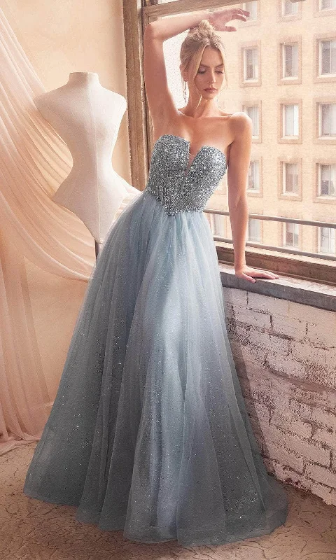 Mermaid - Style Women Dress with a Fitted Silhouette for Special OccasionsLadivine CD0217 - Beaded Strapless A-Line Prom Gown