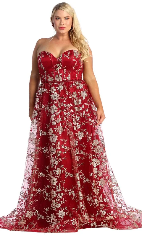 Empire Waist Women Dress to Accentuate the Bust and Conceal the WaistMay Queen MQ1920 - Sweetheart Floral A-Line Prom Gown