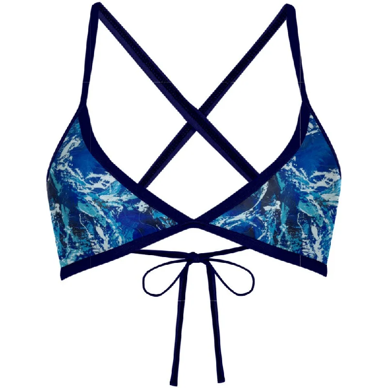 Tropical - print women swimwear for a vacation - ready beach styleAntartica Tieback Bikini Top