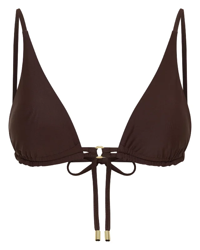 One - piece women swimwear with cut - outs for a stylish and modern appealMessina Top Chocolate