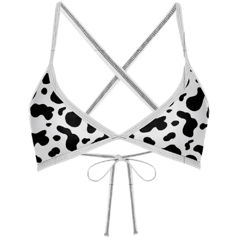 One - piece women swimwear with cut - outs for a stylish and modern appealMoo Moo Suit Tieback Bikini Top