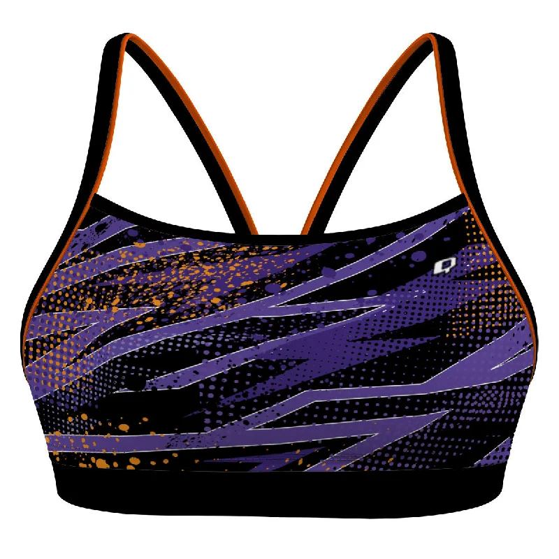 Lace - trimmed women swimwear for an elegant and romantic touchPurple Rain Classic Sports Bikini Top