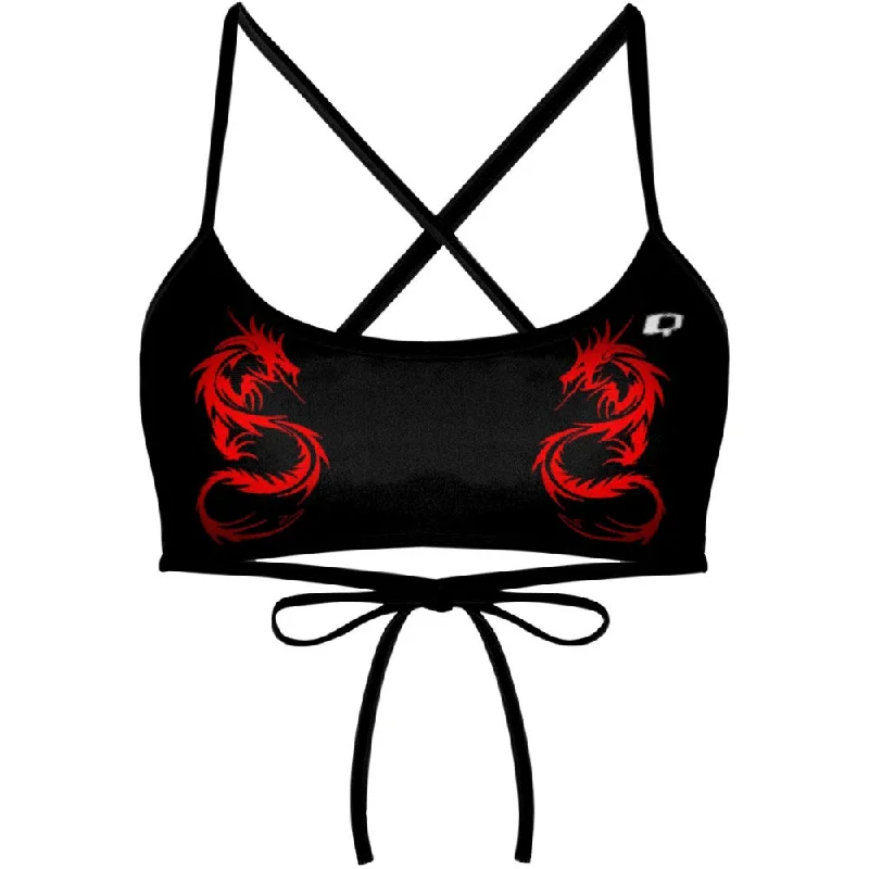 Monokini women swimwear with a unique one - piece - meets - bikini designRed Dragon  Ciara Tieback Bikini Top